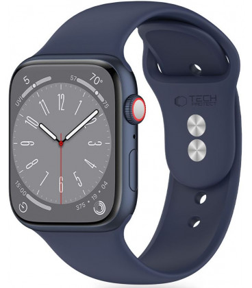 Mėlyna apyrankė Apple Watch 6 / 7 / 8 / 9 / 10 / SE / Ultra 1 / 2 ( 44 / 45 / 46 / 49 mm) laikrodžiui "Tech-Protect Silicone"