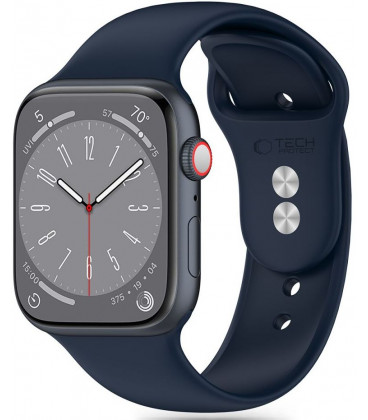 Tamsiai mėlyna apyrankė Apple Watch 6 / 7 / 8 / 9 / 10 / SE / Ultra 1 / 2 ( 44 / 45 / 46 / 49 mm) "Tech-Protect Silicone"