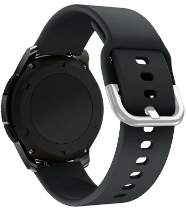 Juoda silikoninė 22mm apyrankė laikrodžiams "Silicone Strap TYS"