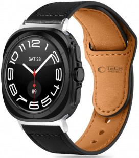 Juoda apyrankė Samsung Galaxy Watch Ultra 2024 / 2025 (47mm) laikrodžiui "Tech-Protect Leatherfit"