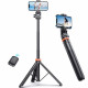 Balta selfie - asmenukių lazka - trikojis "Tech-Protect L03S Wireless Selfie Stick Tripod"