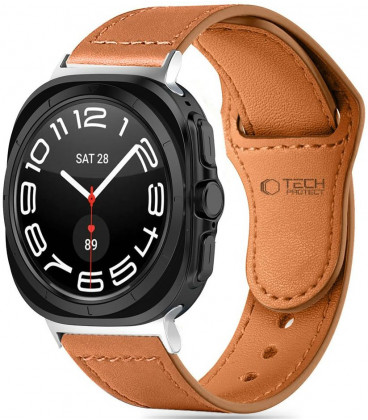 Ruda apyrankė Samsung Galaxy Watch Ultra (47mm) laikrodžiui "Tech-Protect Leatherfit"