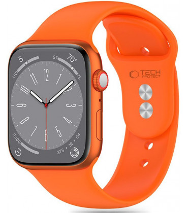 Oranžinė apyrankė Apple Watch 6 / 7 / 8 / 9 / 10 / SE / Ultra 1 / 2 ( 44 / 45 / 46 / 49 mm) laikrodžiui "Tech-Protect Silicone"