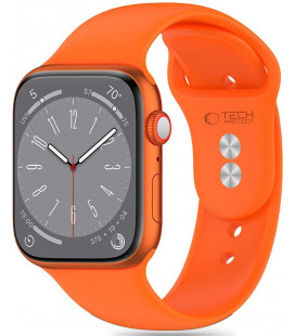 Oranžinė apyrankė Apple Watch 6 / 7 / 8 / 9 / 10 / SE (40 / 41 / 42 mm) laikrodžiui "Tech-Protect Silicone"