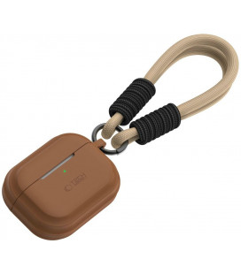 Rudas (Chocolate) dėklas Apple Airpods Pro 1 / 2 ausinėms "Tech-Protect Silicone Rope"