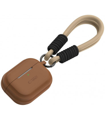 Rudas (Chocolate) dėklas Apple Airpods Pro 1 / 2 ausinėms "Tech-Protect Silicone Rope"