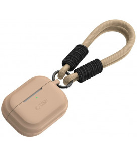 Rudas (Cafe Latte) dėklas Apple Airpods Pro 1 / 2 ausinėms "Tech-Protect Silicone Rope"