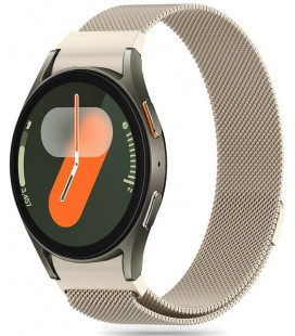 Smėlio spalvos (Starlight) apyrankė Samsung Galaxy Watch 4 / 5 / 5 Pro / 6 / 7 / FE "Tech-Protect Milaneseband"