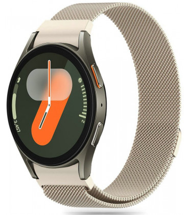 Smėlio spalvos (Starlight) apyrankė Samsung Galaxy Watch 4 / 5 / 5 Pro / 6 / 7 / FE "Tech-Protect Milaneseband"