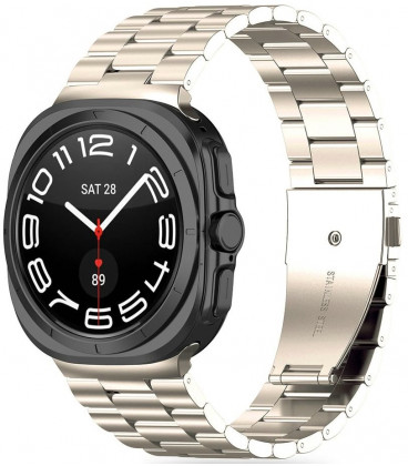 Pilka (Titanium) apyrankė Samsung Galaxy Watch Ultra (47mm) laikrodžiui "Tech-Protect Stainless"