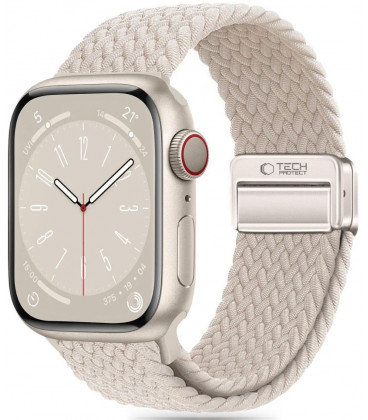 Smėlio spalvos apyrankė Apple Watch 8 / 9 / 10 / 11 / 12 / SE / Ultra (44 / 45 / 46 / 49 mm) "Tech-Protect Nylonmag"
