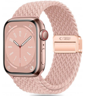 Rožinė apyrankė Apple Watch 8 / 9 / 10 / 11 / 12 / SE / Ultra (44 / 45 / 46 / 49 mm) laikrodžiui "Tech-Protect Nylonmag"