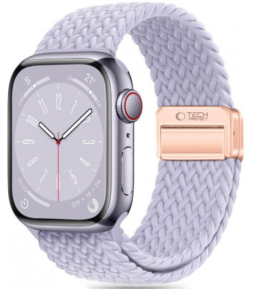 Purpurinė apyrankė Apple Watch 6 / 7 / 8 / 9 / 10 / SE / Ultra 1 / 2 ( 44 / 45 / 46 / 49 mm) laikrodžiui "Tech-Protect Nylonmag"