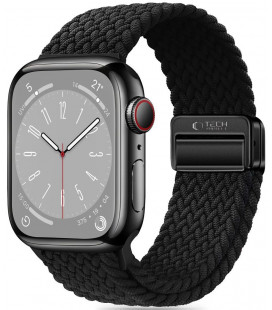 Juoda apyrankė Apple Watch 8 / 9 / 10 / 11 / 12 / SE / Ultra (44 / 45 / 46 / 49 mm) laikrodžiui "Tech-Protect Nylonmag"