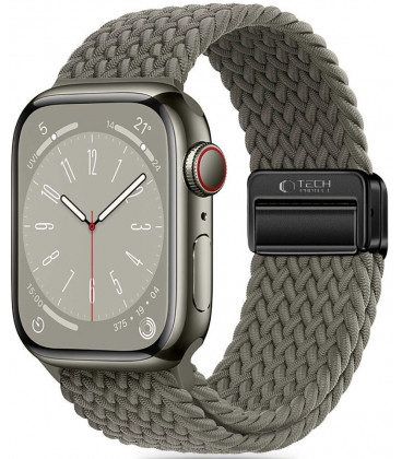 Pilka apyrankė Apple Watch 6 / 7 / 8 / 9 / 10 / SE / Ultra 1 / 2 ( 44 / 45 / 46 / 49 mm) laikrodžiui "Tech-Protect Nylonmag"