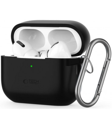 Juodas dėklas Apple Airpods Pro 1 / 2 ausinėms "Tech-Protect Silicone Hook"