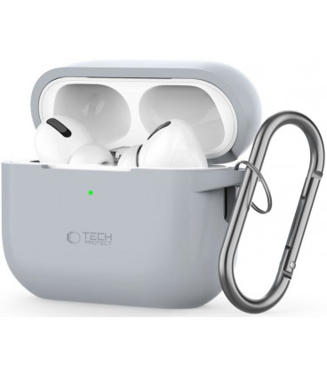 Pilkas dėklas Apple Airpods Pro 1 / 2 ausinėms "Tech-Protect Silicone Hook"