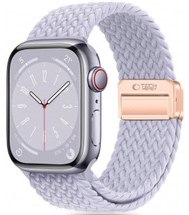 Purpurinė apyrankė Apple Watch 8 / 9 / 10 / 11 / 12 / SE (40 / 41 / 42 mm) laikrodžiui "Tech-Protect Nylonmag"