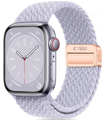 Purpurinė apyrankė Apple Watch 8 / 9 / 10 / 11 / 12 / SE (40 / 41 / 42 mm) laikrodžiui "Tech-Protect Nylonmag"