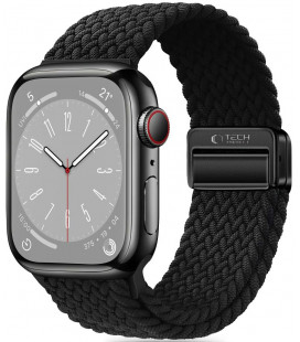 Juoda apyrankė Apple Watch 8 / 9 / 10 / 11 / 12 / SE (40 / 41 / 42 mm) laikrodžiui "Tech-Protect Nylonmag"