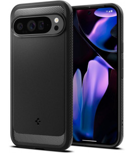 Matinis juodas dėklas Google Pixel 9 Pro XL telefonui "Spigen Rugged Armor"