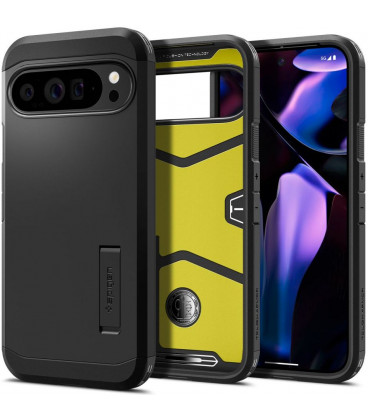 Juodas dėklas Google Pixel 9 Pro XL telefonui "Spigen Tough Armor"