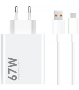 Originalus baltas 67W 1xUSB-A pakrovėjas + USB-C 6A laidas "Xiaomi MDY-14-EW"