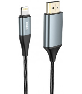 Pilkas HDMI - Lightning 200cm laidas "Hoco UA15"