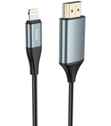 Pilkas HDMI - Lightning 200cm laidas "Hoco UA15"