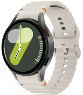 Pilka (Starlight) apyrankė Samsung Galaxy Watch 4 / 5 / 5 Pro / 6 / 7 / FE laikrodžiui "Tech-Protect Silicone Sport"