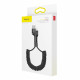 Juodas USB-A - Lightning 2A 100cm laidas "Baseus Fish Eye Spring"