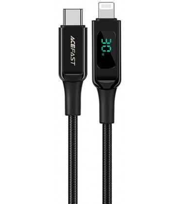 Juodas USB-C - Lightning PD30W 120cm laidas "Acefast C6-01 MFi"