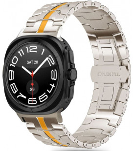 Pilka / oranžinė apyrankė Samsung Galaxy Watch Ultra (47mm) laikrodžiui "Tech-Protect Stainless Line"