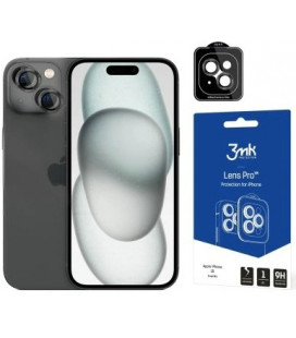 Juoda kameros apsauga Apple iPhone 15 telefonui "3MK Lens Pro"