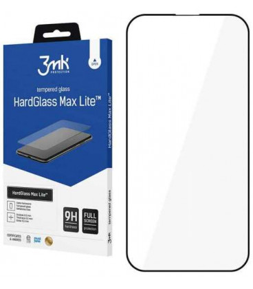 Juodas apsauginis grūdintas stiklas Apple iPhone 15 telefonui "3MK Hard Glass Max Lite"