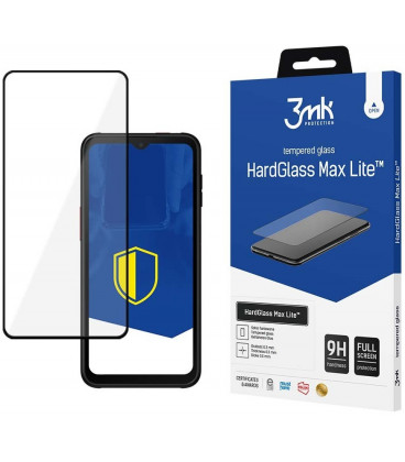 Juodas apsauginis grūdintas stiklas Samsung Galaxy Xcover 7 telefonui "3MK Hard Glass Max Lite"