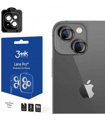 Juoda kameros apsauga Apple iPhone 15 Plus telefonui "3MK Lens Pro"