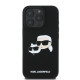 Juodas dėklas Apple iPhone 16 Pro Max telefonui "Karl Lagerfeld Liquid Silicone Double Heads MagSafe Case"