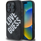 Juodas dėklas Apple iPhone 16 Pro telefonui "Guess PU Leather 4G Big Love Logo MagSafe Case"