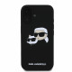 Juodas dėklas Apple iPhone 16 Plus telefonui "Karl Lagerfeld Liquid Silicone Double Heads MagSafe Case"