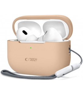 Rudas (Cafe Latte) dėklas Apple Airpods Pro 1 / 2 ausinėms "Tech-Protect Silicone"