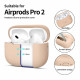 Rudas (Cafe Latte) dėklas Apple Airpods Pro 1 / 2 ausinėms "Tech-Protect Silicone"