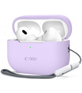 Levandos spalvos dėklas Apple Airpods Pro 1 / 2 ausinėms "Tech-Protect Silicone"