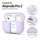 Levandos spalvos dėklas Apple Airpods Pro 1 / 2 ausinėms "Tech-Protect Silicone"