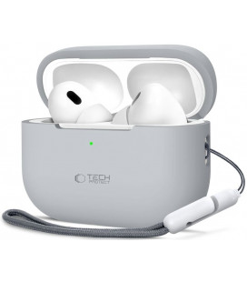 Pilkas dėklas Apple Airpods Pro 1 / 2 ausinėms "Tech-Protect Silicone"