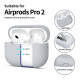 Pilkas dėklas Apple Airpods Pro 1 / 2 ausinėms "Tech-Protect Silicone"