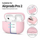 Rožinis dėklas Apple Airpods Pro 1 / 2 ausinėms "Tech-Protect Silicone"