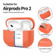 Oranžinis dėklas Apple Airpods Pro 1 / 2 ausinėms "Tech-Protect Silicone"