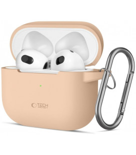 Rudas (Cafe Latte) dėklas Apple Airpods 3 ausinėms "Tech-Protect Silicone Hook"