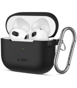 Juodas dėklas Apple Airpods 3 ausinėms "Tech-Protect Silicone Hook"